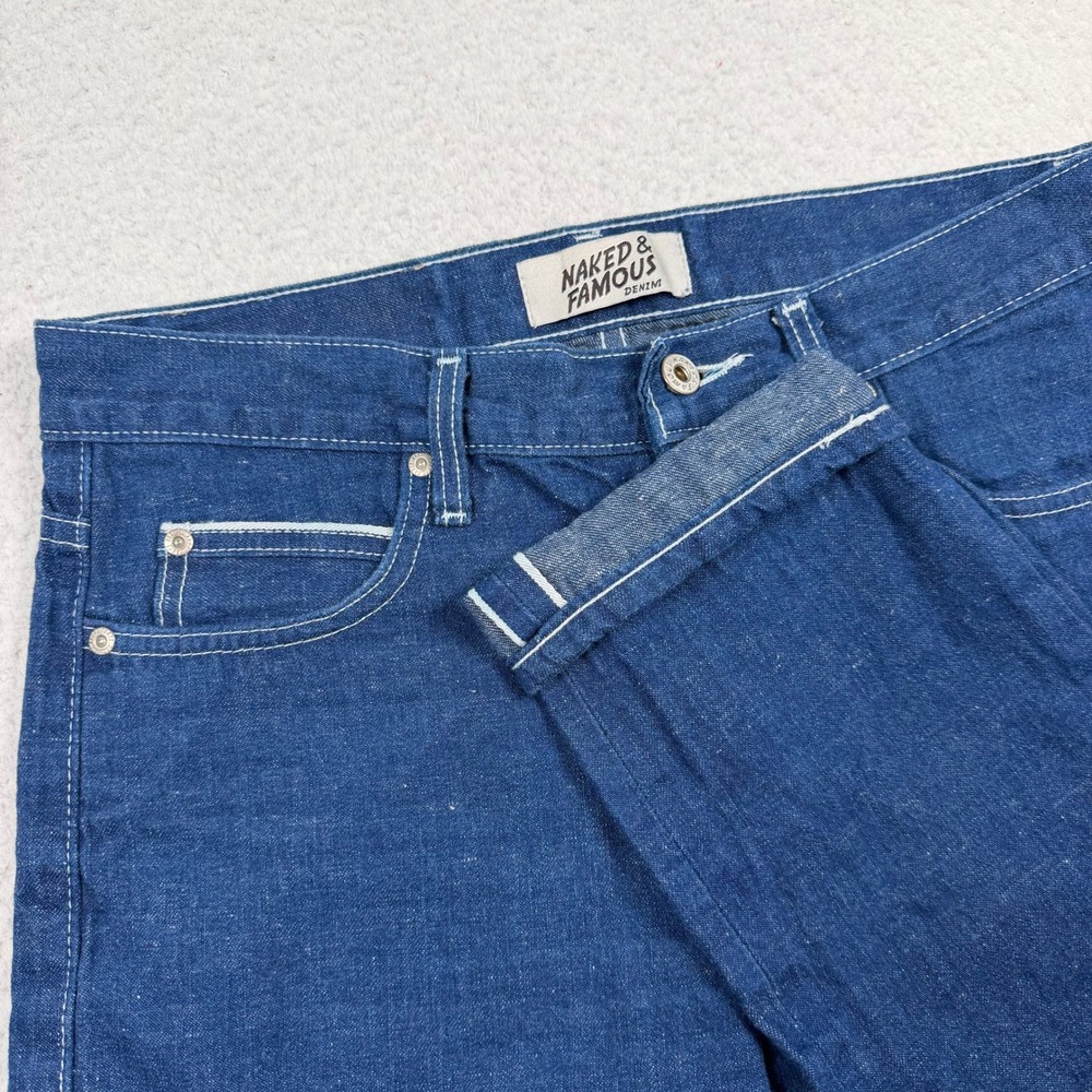 Naked & Famous Mainline Selvedge Jeans Men 32 Super Guy Raw Indigo Denim